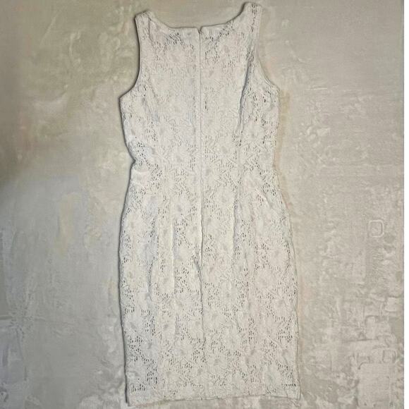 Ralph Lauren Spring Floral Crochet Dress Size 2 White Below Knee Midi Easter Pur - Picture 4 of 9
